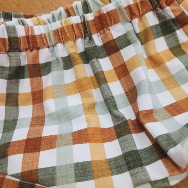 Shorts | Bummies | Earthy gingham